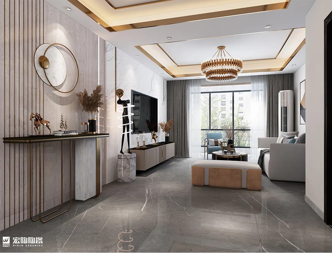 GA黄金甲浪琴灰+保加利亚灰9-TPG2412F018瓷砖地砖1200×2400×9mm效果图