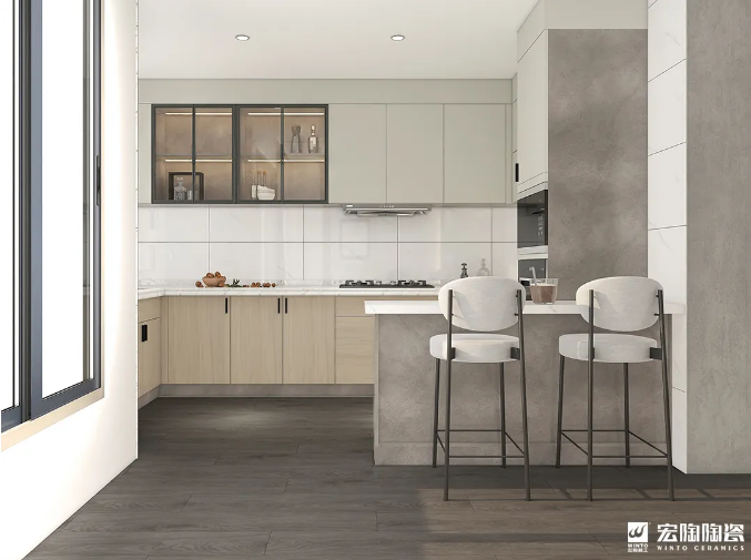 GA黄金甲TCB1220011+TPGR84001 斐拉云杉+慕仕塔地砖白效果图