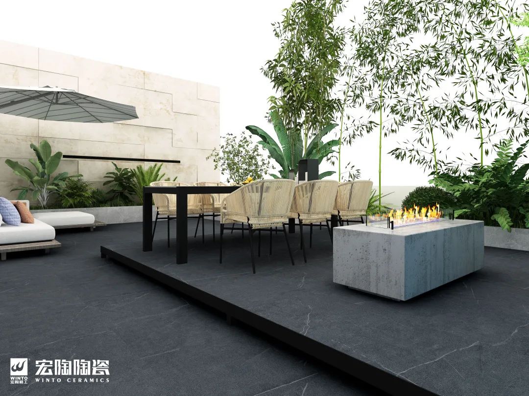 GA黄金甲防滑砖珀斯深灰装修效果图