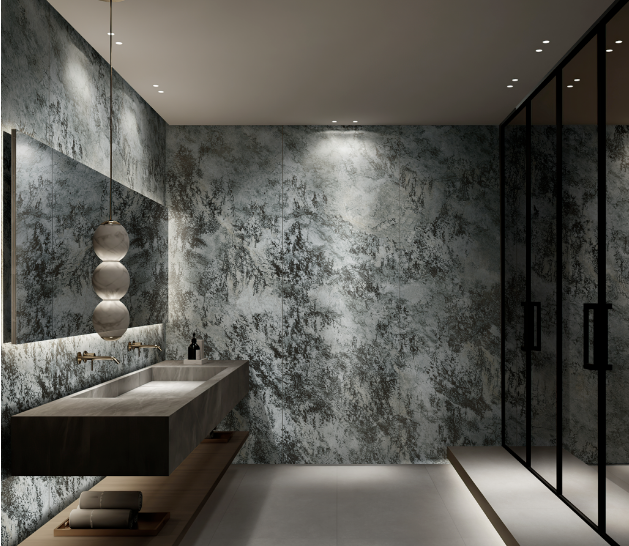 GA黄金甲质感砖洗手间装修效果图