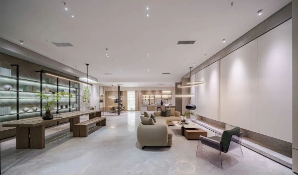 GA黄金甲陶瓷大板会客厅效果图